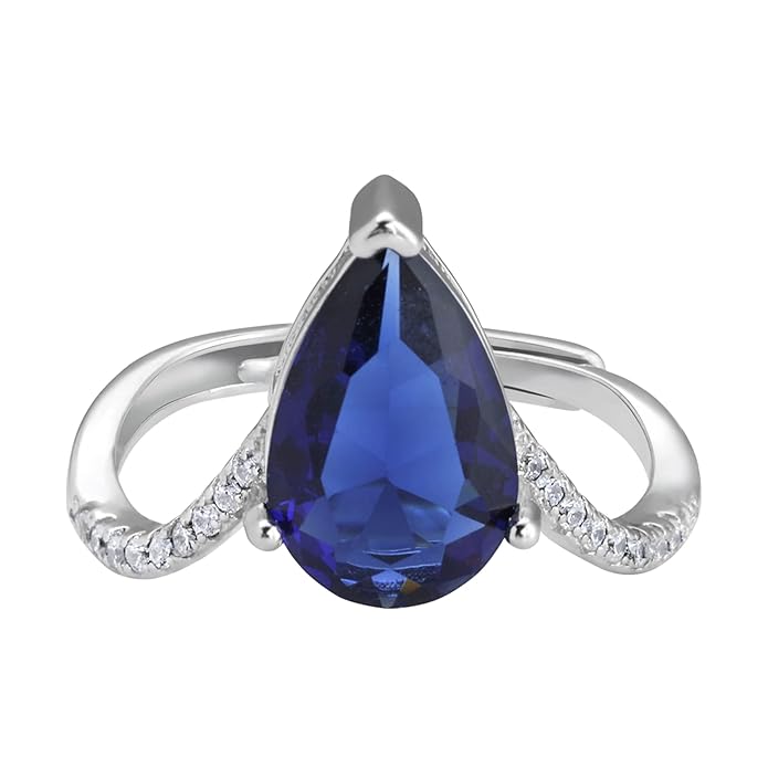 GIVA 925 Silver Midnight Blue Ring